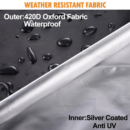 DOCEPERT Patio Umbrella Parasol Cover, 420D Waterproof Outdoor, Fits 13-15 ft Double-Sided Large Umbrella, Garden, Top Vent, Zipper, Windproof Anti-UV