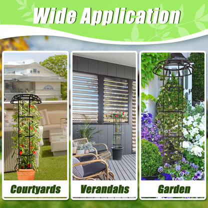 Quibbay Garden Trellis for Climbing Plants Outdoor, 65 Inch Mushroom Top Trellis for Climbing Plants, Plant Trellis Support for Potted Plants Climbing Vine Rose Clematis Vegetable Trellis, 1 Pack