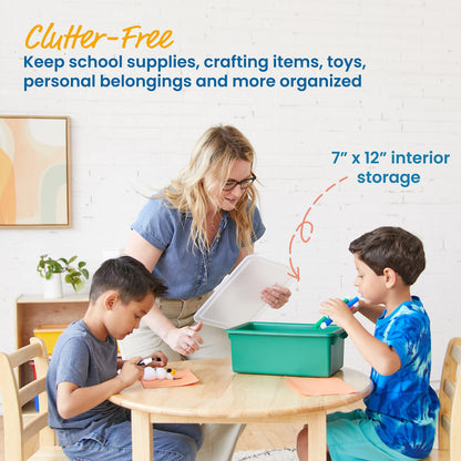 ECR4Kids Cubby Storage Bin with Lid, Multipurpose Organization, Assorted, 10-Piece
