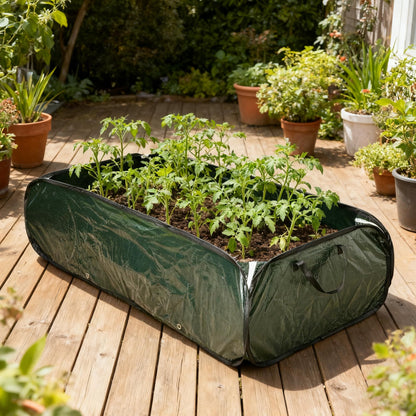 EBaokuup 47 x 24 x 12 Inch PE Pop-up Rectangular Planting Bag, Wire Support Rectangle Plant Growing Bag, UV Protected Rectangular Planter Bed for Garden Vegetable Flowers Fruit