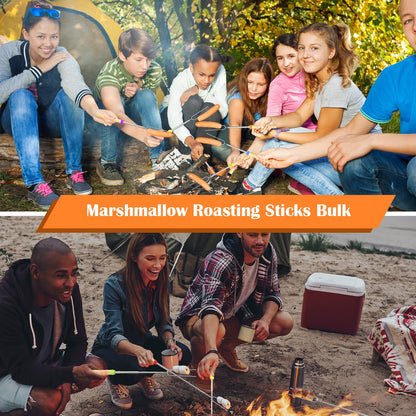 150 Pack 32 Inch Marshmallow Roasting Sticks Bulk, Smores Skewers for Fire Pit Kit, Hot Dog Camping Skewers Accessories Campfire Marshmellow Extendable Forks Bbq Tools Smores Sticks