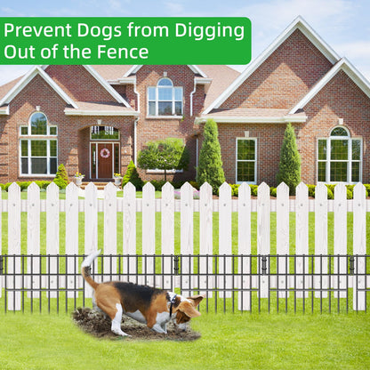 39.5ft(L) X 13in(H) Animal Barrier Fence, 28 Panels No Dig Fence for Dogs, 1.52IN Gap Anti Digging Dog Barrier, Rustproof Metal Garden Edging Border Defense for Outdoor, Yard, Lawn