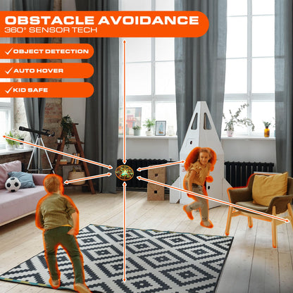 Force1 Scoot Skeet Mini Drone Electronic Shooting Game for Kids (Drone Only)- Hand Drones for Kids Compatible with Scoot Skeet LED Blaster, Electronic Target Game Indoor Flying Ball Drone Toy (Orange)