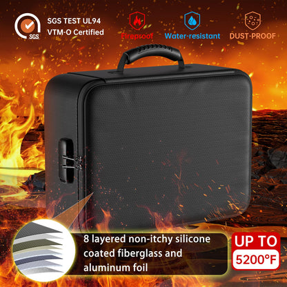 DocSafe 5200°F Document Organizer with Lock, Upgraded Heat Insulated Fireproof＆Water-Resistant Box 8 Layers File Organizer, Portable Home Travel Safe Storage for Important Documents and More