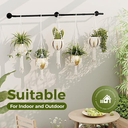 Bamworld Plant Hanger Indoor 70in Hanging Planters Rod Hanging Plant Holder for Window Plant Shelves Metal Rod，Pots Not Included