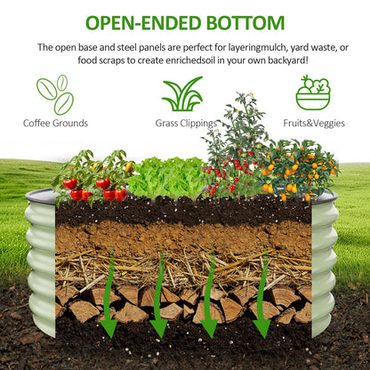 Gruper Galvanized Raised Garden Bed, 3.5ft x 17'' Tall Round Metal Planter Raised Garden Boxes Outdoor for Vegetable Fruits Flower Herb, Anti-Rust and Sturdy & Easy-Setup