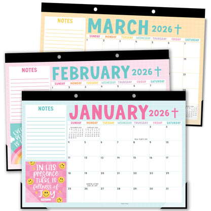 Hadley Designs Large Teacher Desk Calendar 2026-2027 - Desktop Calendar 2026, 18-Month Desk Calendars for Home, Office & Classroom, Cute Classroom Must Haves, Teacher Appreciation Gifts