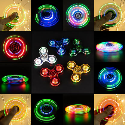 FIGROL 5 Pack Fidget Spinner, Light Up Fidget Spinners for Kids-Glow in The Dark Fidget Toy Party Favors Goodie Bag Stuffers Classroom Prizes