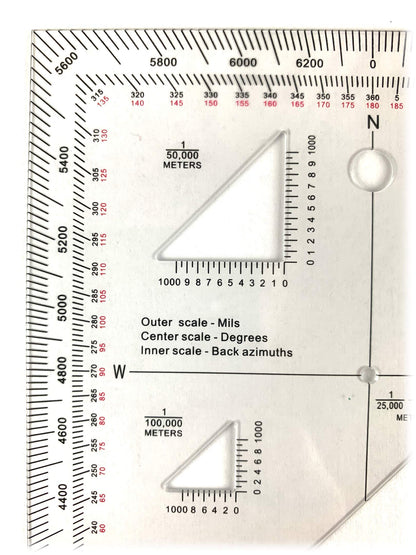Military Protractor - Perfectly Cut for Land Nav