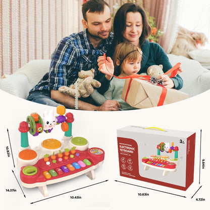 LESSETI 20 in 1 Baby Musical Toys - Interactive Piano Keyboard Drum Set for Infant 6 9 12 18 Months, Toddlers 1-3, Early Learning Development Educational Toy, Birthday Gift for Boys Girls 1 2 3 4