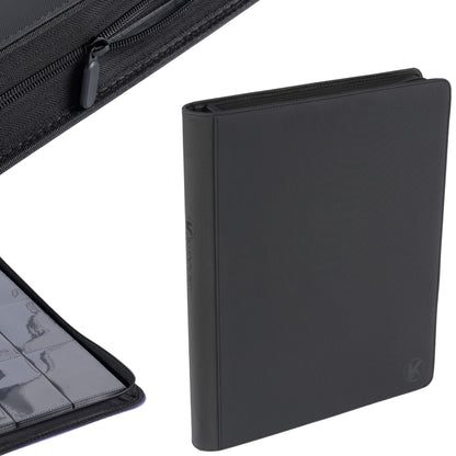 KUOOKING 1408+ Pockets Trading Card Binder, 16-Pocket Card Ablum Compatible with MTG,Sports Cards & Other Standard Size Trading Card (Black)
