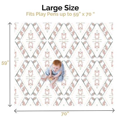 JumpOff Jo Foldable Foam Play Mat – Large Waterproof Baby & Toddler Activity Floor Mat, Double-Sided 70 x 59 Inch Play Surface - Westbound