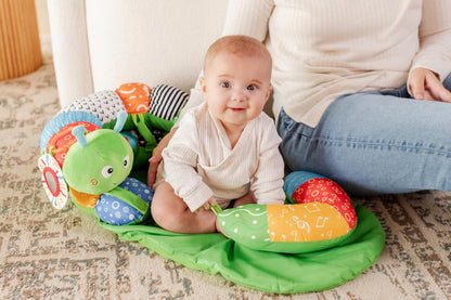 2-in-1 Tummy Time Mat & Baby Lounger Pillow - Seat Support for Baby Play Mat for Babies 0-6 Months, Infant Lounger Activity Center with Newborn Toys, Floor Pillows Sit Me Up, Infant Toys Floor Lounger