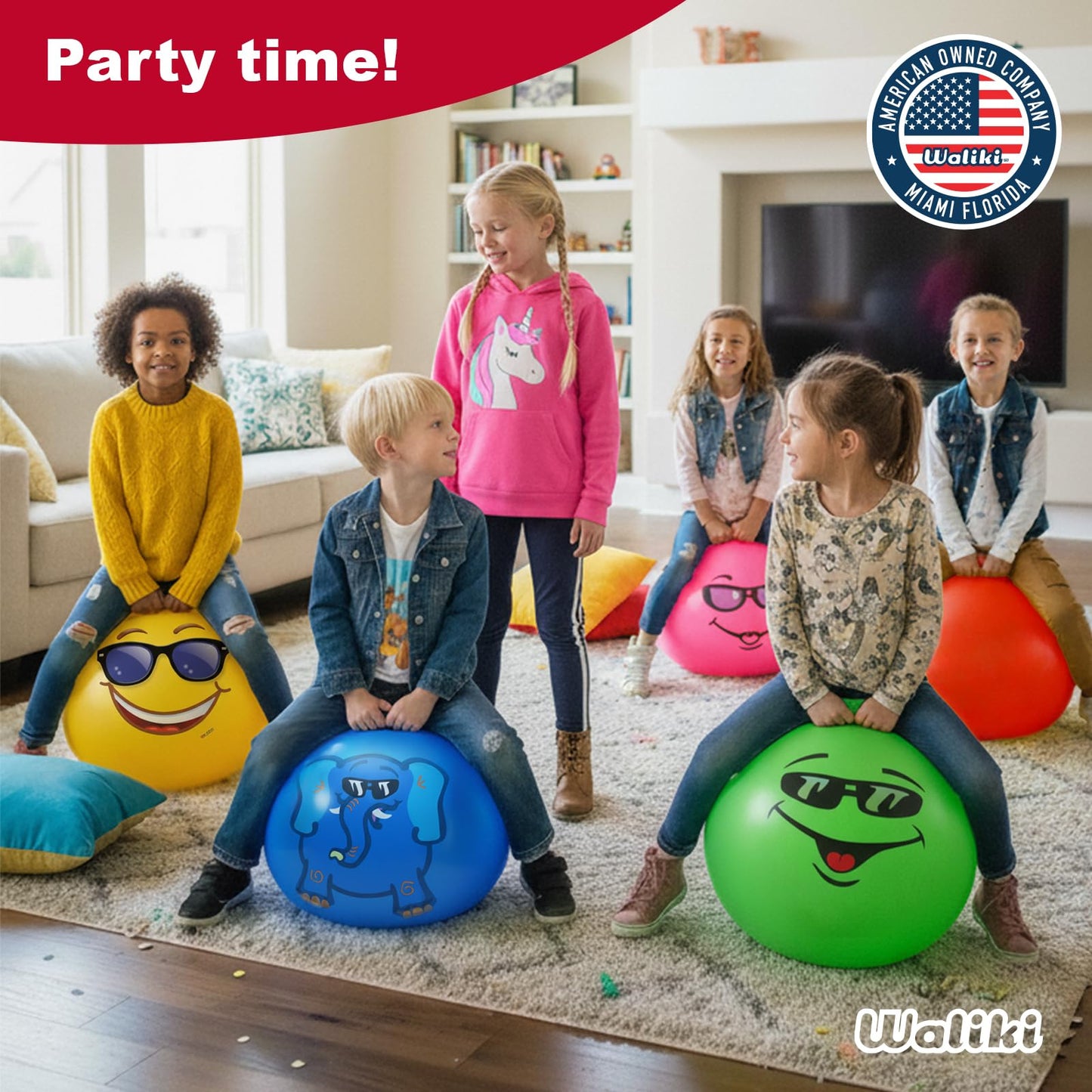 WALIKI Hop Ball Toy for Boys and Girls 3 4 5 and 6 Years Old | 18” Green Hopper Jumping Therapy Ball for Kids | Outdoor Toys for Kids Who Love Hopping