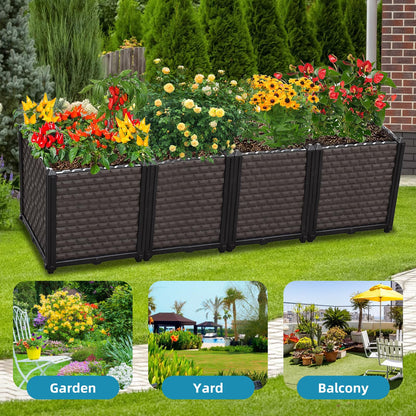 Large Planters for Outdoor Plants - Deepened 20" H, Raised Beds for Gardening Self Watering, Elevated Planter Box with Legs, Rectangular Garden Planters for Outdoor Plants Flowers, 62.9"L x 15.7"W