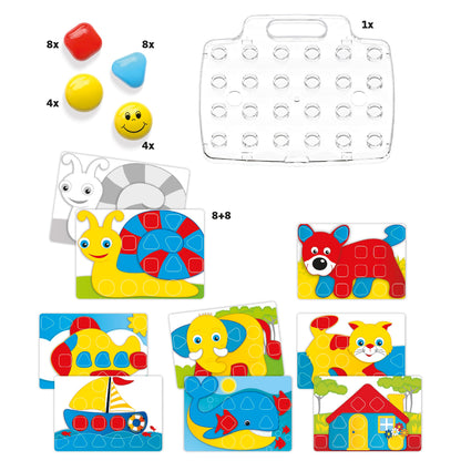 Quercetti Early Development Toy For Learning Shapes & Colors For Ages 18 Months & Up Pixel Baby Basic Colourful