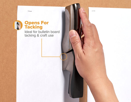 Bostitch Office Heavy Duty Stapler, 40 Sheet Capacity, No Jam, Half Strip, Fits into the Palm of Your Hand, For Classroom, Office or Desk, Black Chrome