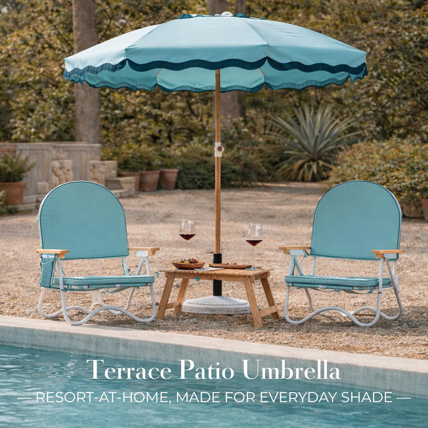 DEER LAND 6FT Patio Beach Umbrella for Outdoor, UPF 50+ Sun Shade for Patio, Backyard, Garden, Pool and Beach, Tilt Adjustable, Portable, Harbour Cypress Green
