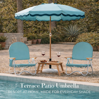 DEER LAND 6FT Patio Beach Umbrella for Outdoor, UPF 50+ Sun Shade for Patio, Backyard, Garden, Pool and Beach, Tilt Adjustable, Portable, Harbour Cypress Green