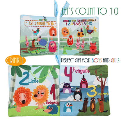 bebe mondo Fish Baby Crinkle Books with 6 PCs Educational Learning Toys for Newborn Babies Infants 0-6, 6-12 and 12-18 Months 1-2 Year Old