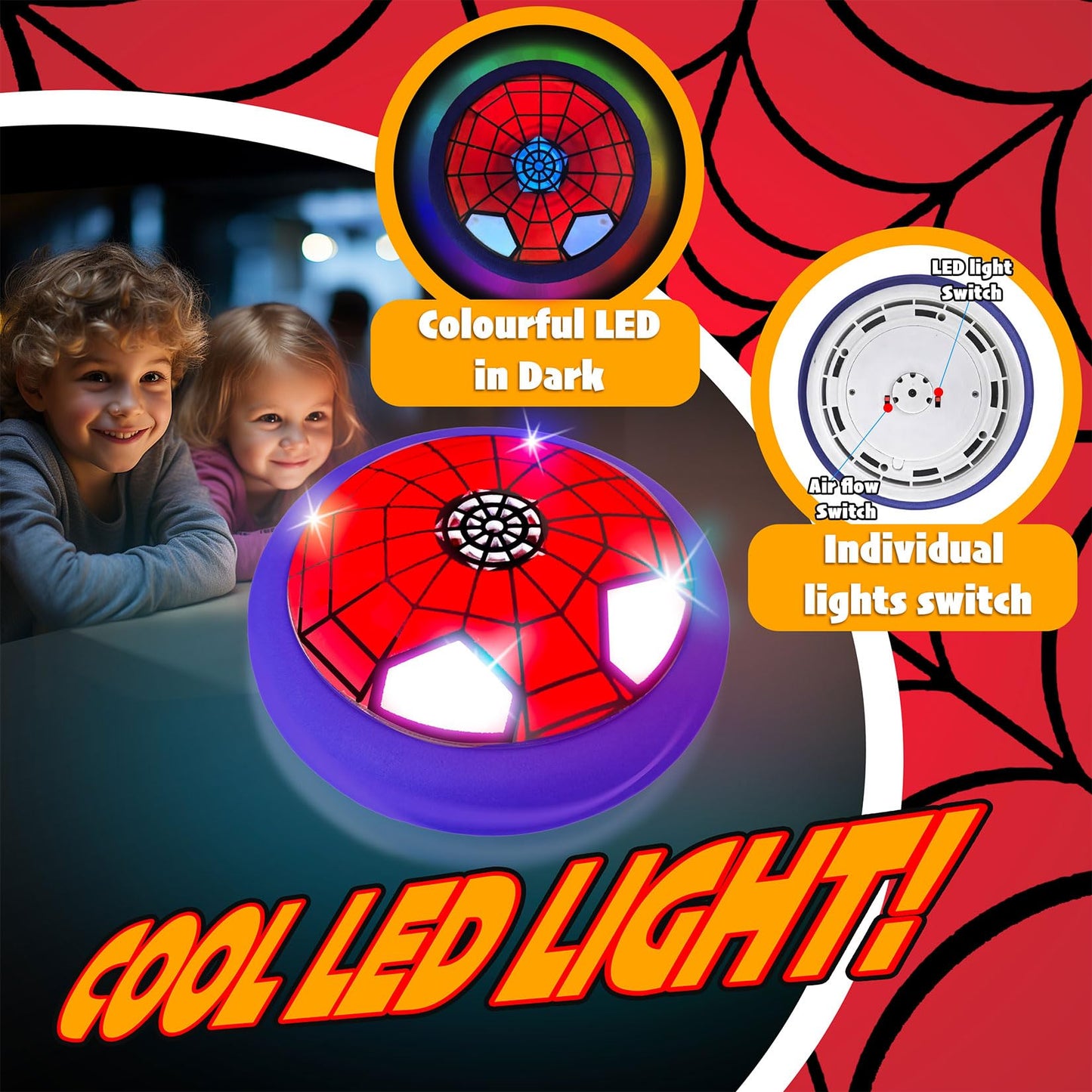 PHOSEA Hover Soccer Light-Up Ball, Set of 2 LED Soccer Ball Toys,Indoor Toy Games Gifts for Birthday, Kids, Boys for Age 6, 7, 8, 9, 10, 11, 12 Years Old for Boys Kids