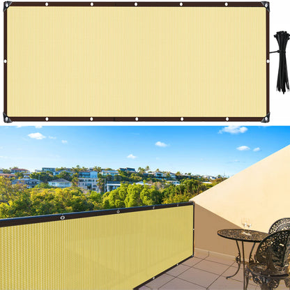 Sun Shade Cloth, Balcony Privacy Screen 10X3.4ft, Garden Shade Cloth with Grommets, Shade Net for Backyard Outdoor Sunblock, Shade Netting for Greenhouse Plants Porch Patio Deck Shade Screen Mesh Tarp