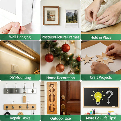 EZlifego Double Sided Tape Heavy Duty, Nano Double Sided Adhesive Tape, Clear Mounting Tape Picture Hanging Adhesive Strips (9.85FT)