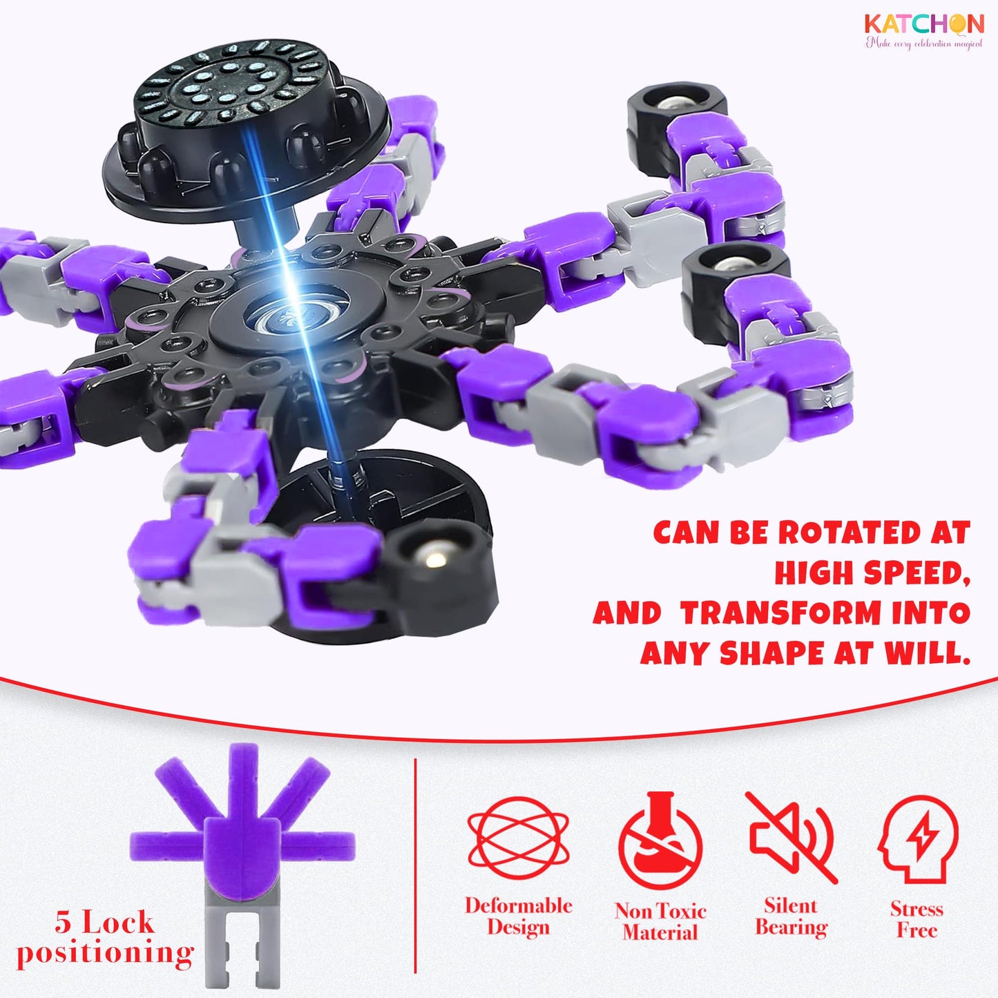 KatchOn, Transformable Fidget Toys Bulk - Pack of 24 | Robot Fidget Spinners Pinata Stuffers for Kids, Party Favors for Kids 8-12, Treasure Box Toys for Classroom Goodie Bags Stuffers Classroom Prizes