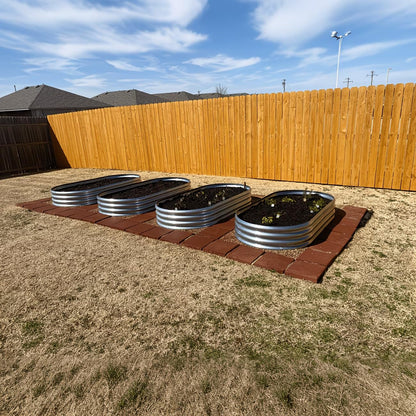 HGD Galvanized Raised Garden Bed Kit, Galvanized Planter Garden Boxes Outdoor, Oval Large Metal Raised Garden Beds for Vegetables & Flower (2 Pack)