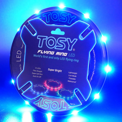 TOSY Bundle of 2 - Blue + Green - Flying Ring 12 LEDs Super Bright