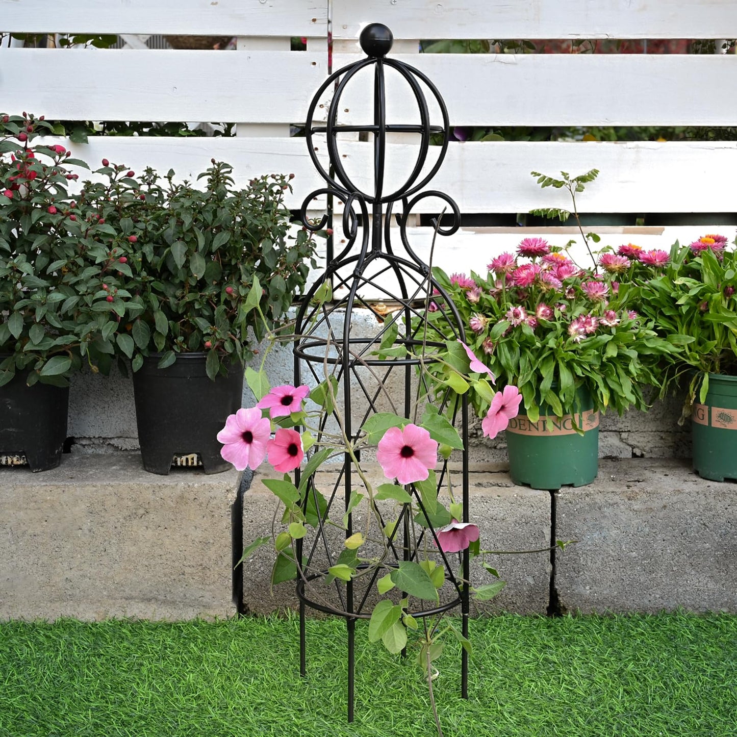 GOOOXIM Garden Obelisk Trellis for Climbing Plants - 27.1" x 7.8" -Durable Metal Design, Rust-Proof, Ideal for Indoor & Outdoor Use, Perfect for Roses, Topiaries, and Garden Decor