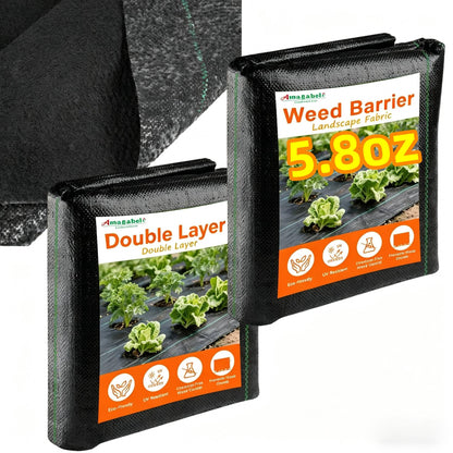 AMAGABELI GARDEN & HOME 4ft x 100ft Weed Barrier Landscape Fabric 5.8oz Garden Cloth Heavy Duty Weed Control Blocker Mat Gardening Ground Cover Durable Woven Geotextile Fabric Driveway Underlayment