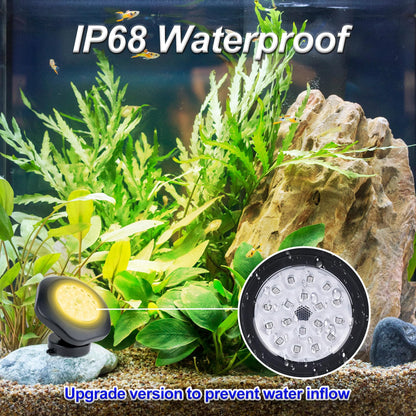 CREPOW Solar Pond Lights,3000K Warm White LED Underwater Submersible Fountain Light,IP68 Waterproof Landscape Spotlights Lighting for Fish Aquarium Tank Garden Yard Pond Pool Decor(3-in-1)
