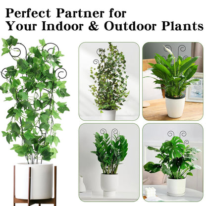 ZOUTOG Trellis for Climbing Plants Indoor 4 Pack 30 Inch,Rustproof Metal Garden Trellis for Potted Plants,Sturdy Houseplant Support Indoor Outdoor for Ivy Pothos Monstera Hoya Flower Vine (Black Moon)