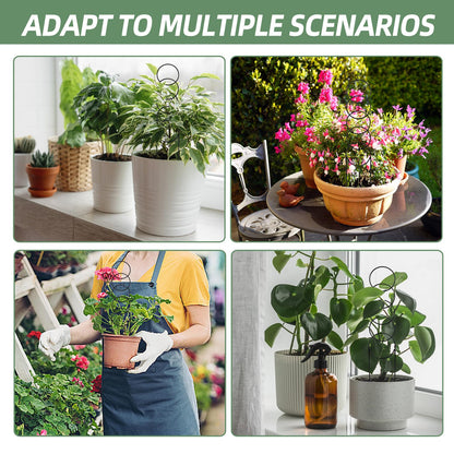 17.5 Inch Plant Trellis Indoor for Climbing Plants,Metal Trellis,Small Garden Trellis for Potted Plants,Plant Stakes for Indoor Plants Accessories Hoya,Flower,Plant Support,Plant Gifts(Circular-Metal)