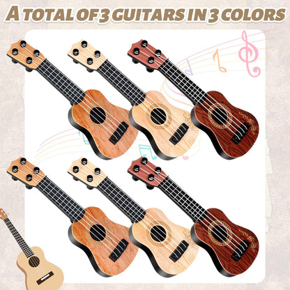 10 Inch Kids Mini Guitar 12 Pcs Toy Guitars 4 Strings Mini Ukulele Musical Instrument Guitars Toy for Toddler Beginner