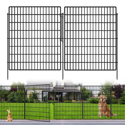 15 Panels Garden Fencing Animal Barrier with Lock, 33 in(H) X 36 ft(L) Dog Fence Outdoor for Yard Rustproof No Dig Decorative Tall Garden Fences Metal Wire Panel Border Rabbit Ground Stakes Fencing