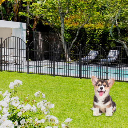 Okaygardn Tall Garden Fence with Gate, 32 in(H) x35 Ft(L) Garden Fencing Animal Barrier, 16 Panels Dog Digging Fences Barrier, Black Rustproof Flower Fence Border, Flower Bed Fencing for Outdoor Yard