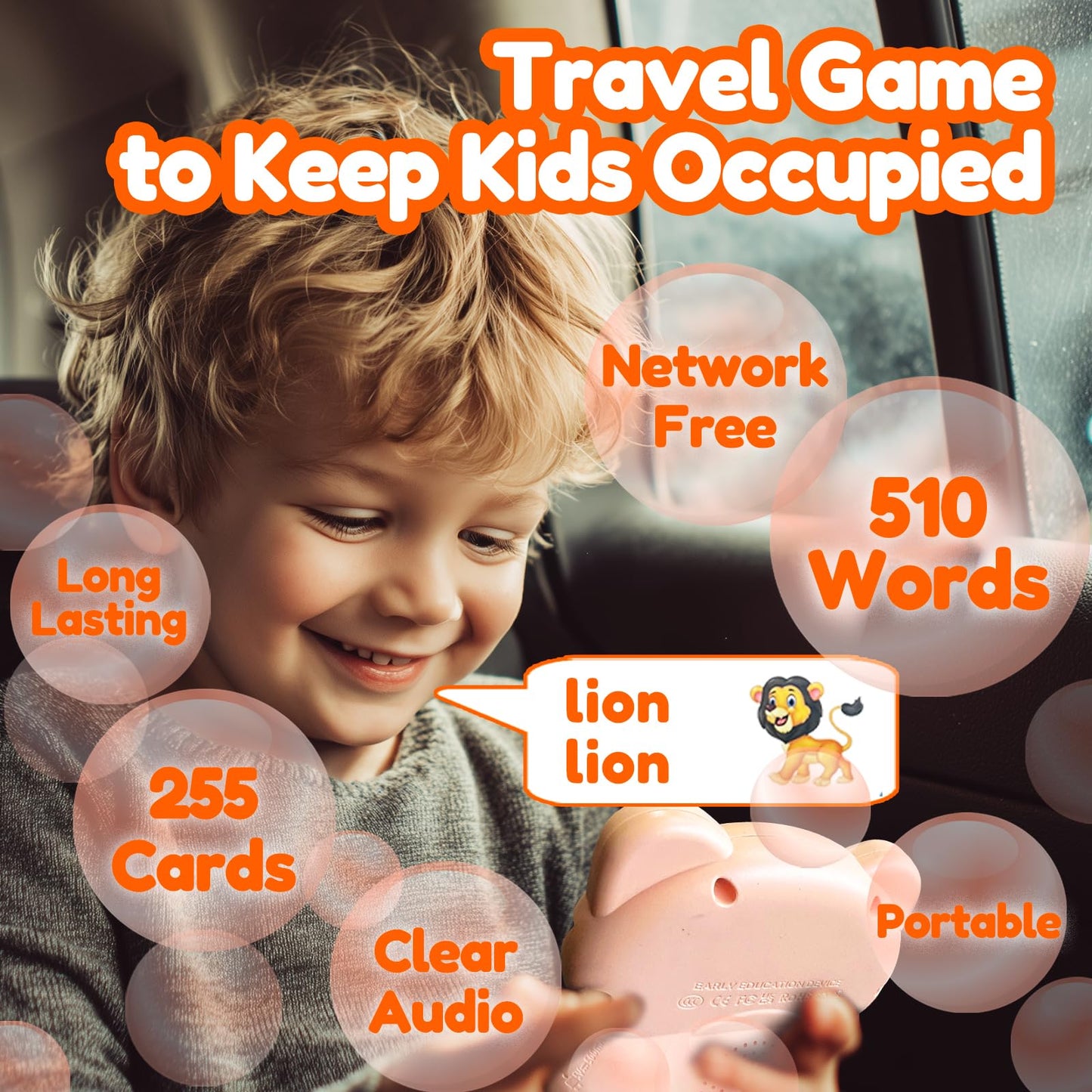 MoLingvora Talking Flash Cards Bilingual for Toddlers - French English Flashcards for Kids Adults, Test Mode, Pocket Speech Children, Interactive Vocabulary Learning, Audible Gifts Boy Girl (French)