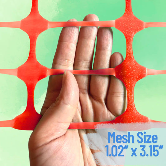 PotatoLife Plastic Fence Extra Strength with Stakes, 40'' x 100' Roll (Orange, 40'' x 100')