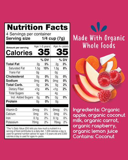 Amara Smoothie Melts - Carrot Raspberry - Baby Snacks Made With Fruits and Vegetables - Healthy Toddler Snacks For Your Kids Lunch Box - Organic Plant Based Yogurt Melts - 6 Resealable Bags