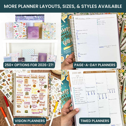bloom daily planners HARDCOVER Planner 2026-2027 (8.5" x 11") Academic Year (July 2026 - July 2027) - 13 Months Task Goal Planner for Women - Monthly & Weekly Agenda Book - Whimsical Wildflowers