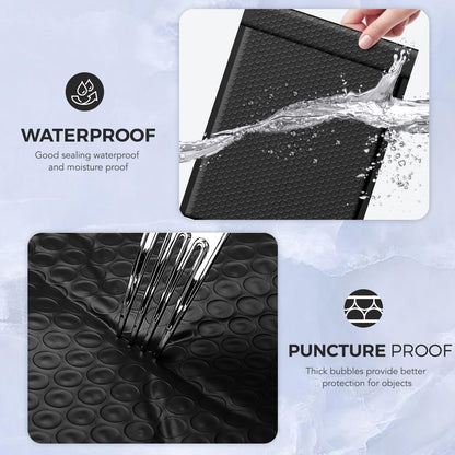 Metronic Bubble Mailer 10x13" Black 25Pack Waterproof Padded Envelopes Self Seal Large Bubble Mailers Cushioning Bubble Envelopes for Shipping,Books,Jewelry Makeup Supplies
