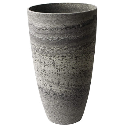 Algreen Products Acerra Composite Vase Planter with Drainage Hole, Decorative Texture, Removable Plug for Lawn and Garden, Marble