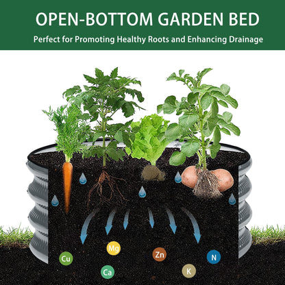 Gartist 2 pcs 2×2×1 ft Round Metal Raised Garden Bed, Light Green Galvanized Outdoor Planter Box for Vegetables, Fruits, Flowers & Herbs