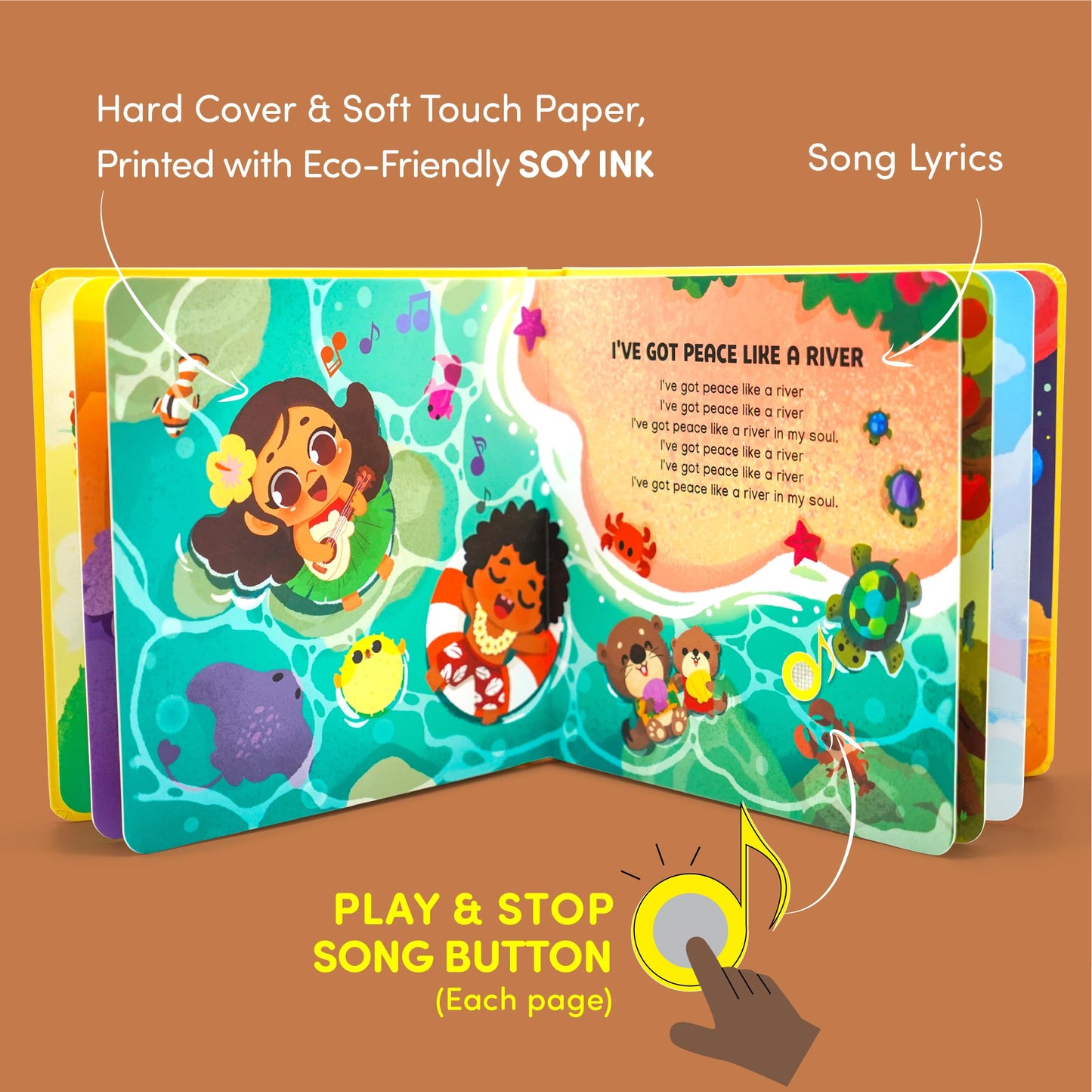 Praise The Lord Christian Sound Books for Kids - 6 Bible Songs for Toddlers – Christian Gifts for Kids - Baby Bible for Baptism, Christening, Dedication Gifts, Sunday School, Preschool Homeschool