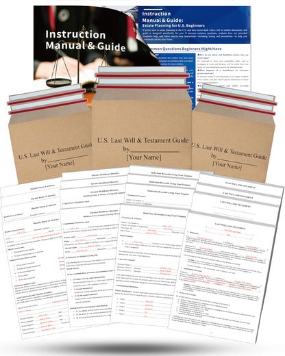 TillBio 2026 4-in-1 Estate Planning Kit – Includes Last Will, Living Trust & Power of Attorney Forms – Lawyer-Prepared Templates with Instructions – Valid in All 50 States（3pcs）