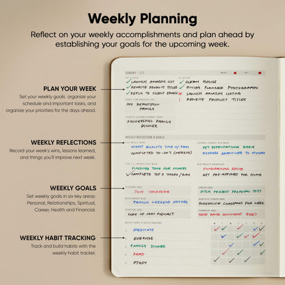 Dated, 2026 Planner, 8.5" x 11" - The Productivity Planner to Achieve Your 2026 Goals - Planner 2026-2027 by PRODUCTIVITY STORE (A4, BROWN)