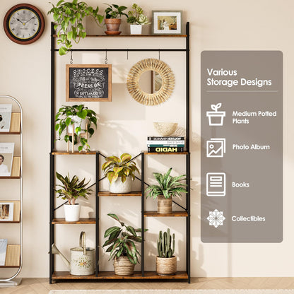 aboxoo Plant Stand Indoor with Grow Light ,71" Tall Metal Plant Shelf Indoor,Large Plant Rack with Grow Lights,Heavy-Duty Rectangle Display Shelves for Living Room, Patio, Corner