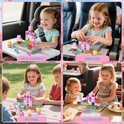 CZCUUDZ Mini Magnetic Blocks, Magnetic Blocks Travel with Portable Iron Storage Box, 35PCS Magnet Building Blocks for Toddlers, STEM Educational Magnet Toys for Ages 3 4 5 6 7 8 Boys Girls, Unicorn